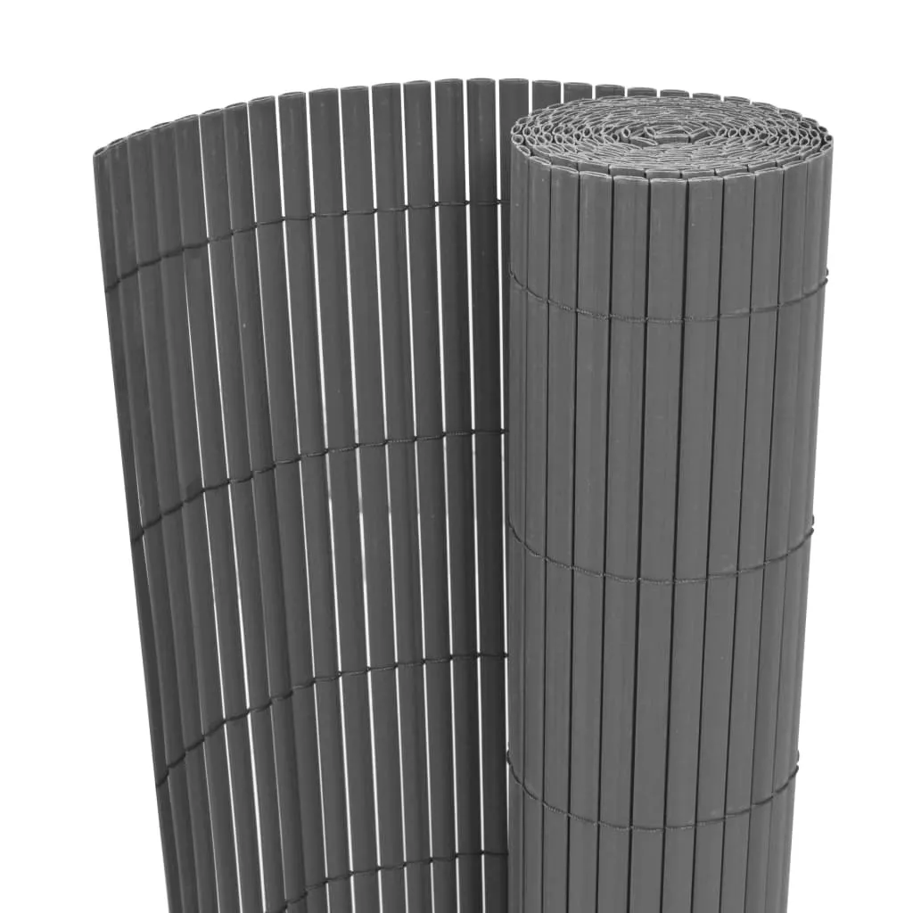 Double-Sided Garden Fence PVC 90x500 cm Grey 43631 Double-Sided Garden Fence PVC 90x500 cm Grey 43631