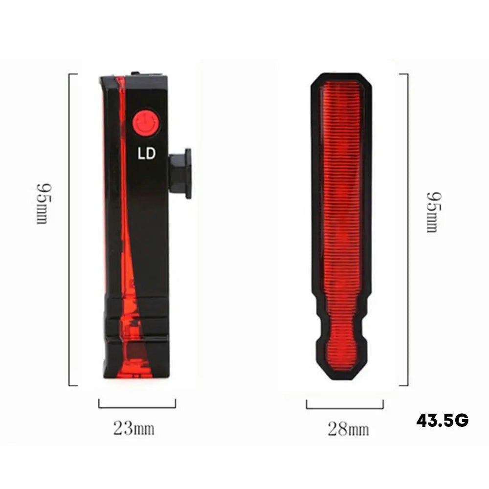 LD-Laser Line Bike Rear Light LED Bicycle Tail Light IPX-5 Waterproof Cycling Safety