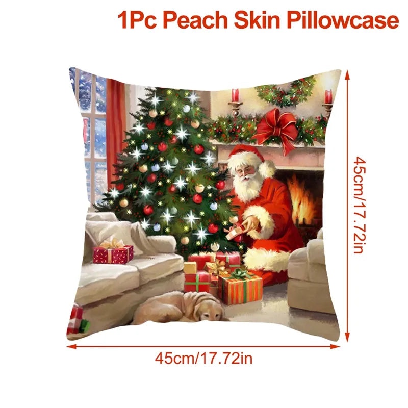 NNEOBA Christmas Cushion Cover Set - 4 Decorative Pillowcases image number null