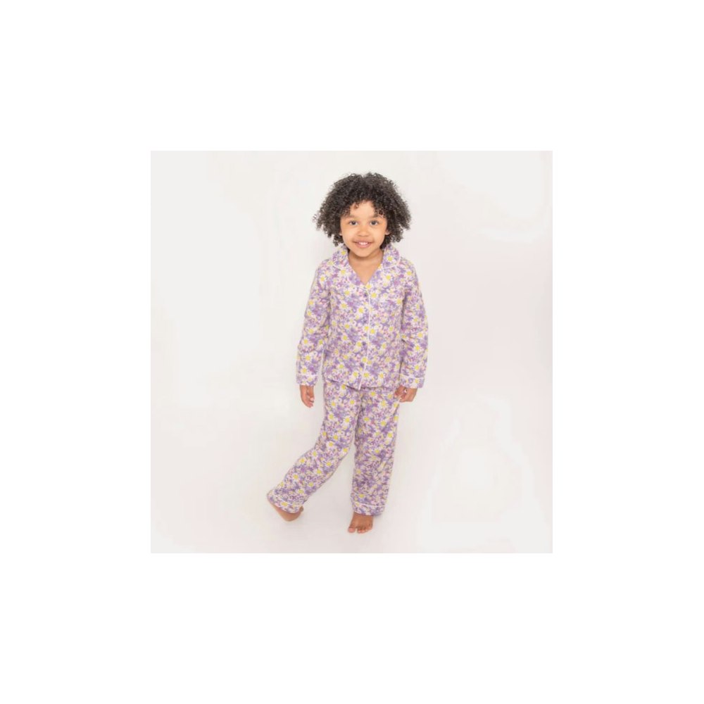 Luca and Rosa Dizzy Daisy Print Girls Button Pyjamas