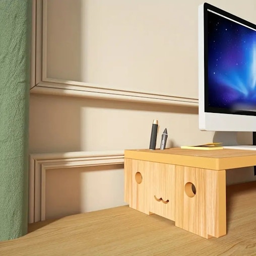 NNETM Elevate your workspace with this stylish wooden monitor stand NNETM Elevate your workspace with this stylish wooden monitor stand