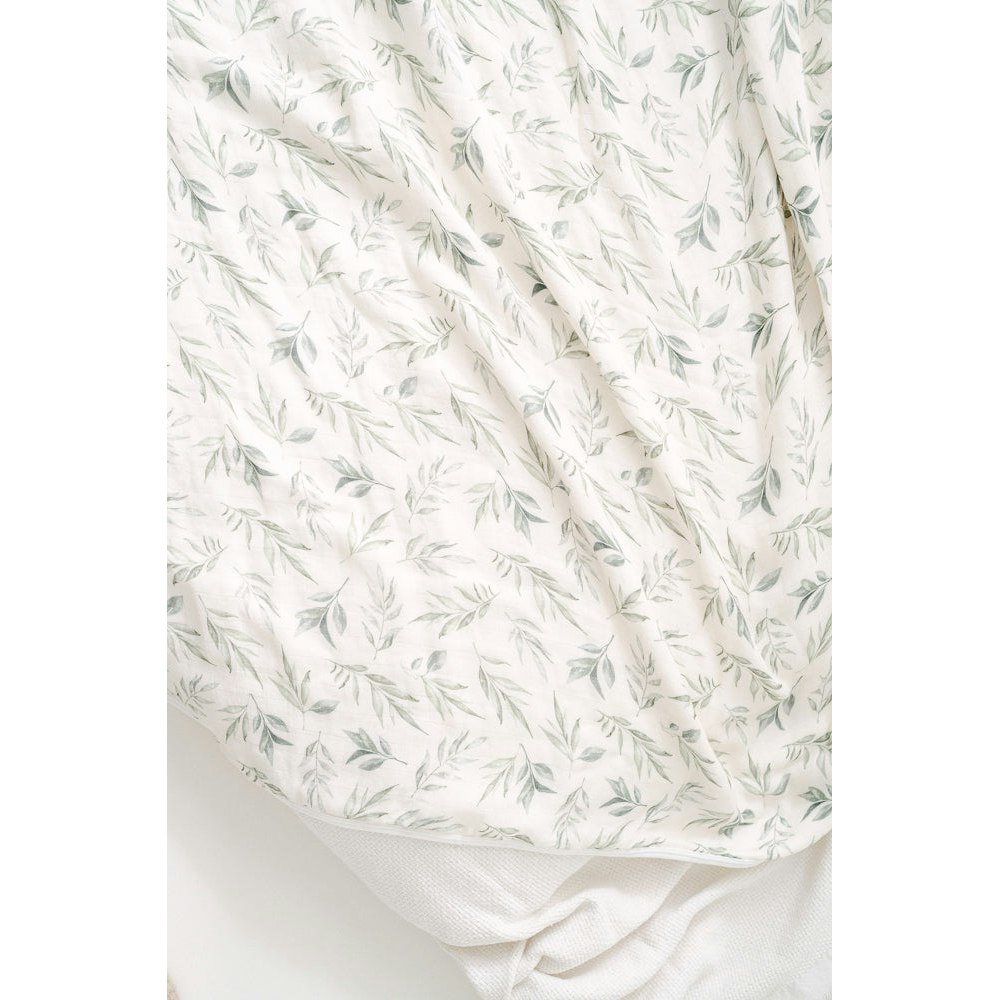 The Gilded Bird Linen Leaves Bamboo Baby Blanket
