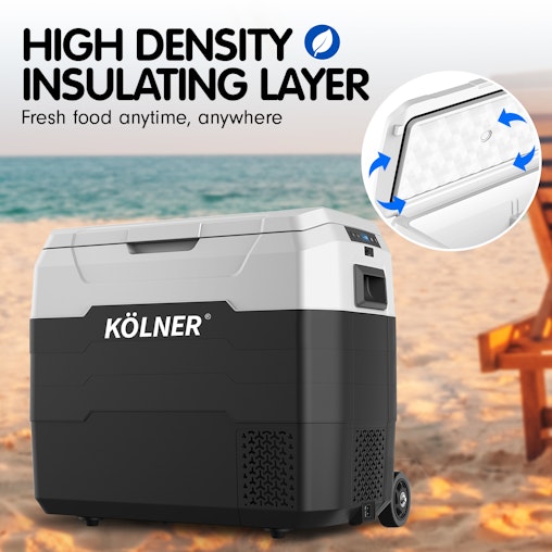 Kolner 50L Portable Fridge Cooler Freezer Refrigerator w/ Trolley Kolner 50L Portable Fridge Cooler Freezer Refrigerator w/ Trolley