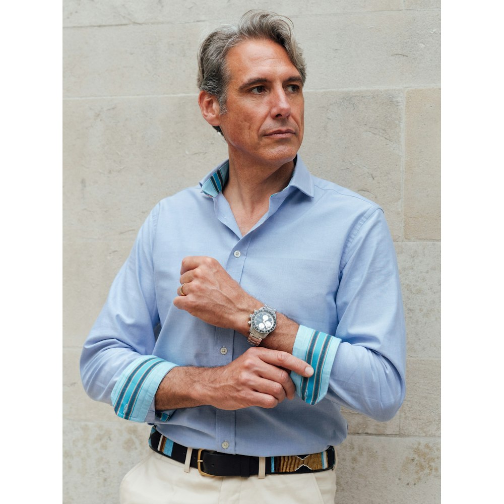 Koy Clothing Maji Blue Organic Oxford Cotton Shirt