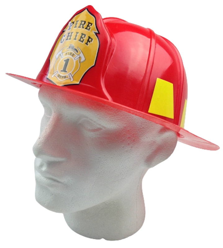 FIREMAN HAT Firemans Helmet Costume Dress Up Party Red Plastic Halloween Cap image number null