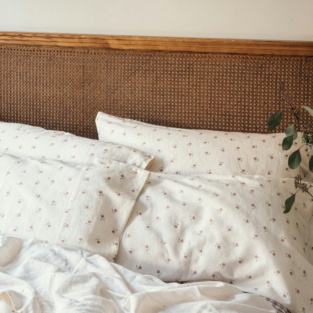 Piglet in Bed Pearl Posy Bud Linen Blend Pillowcases (pair)