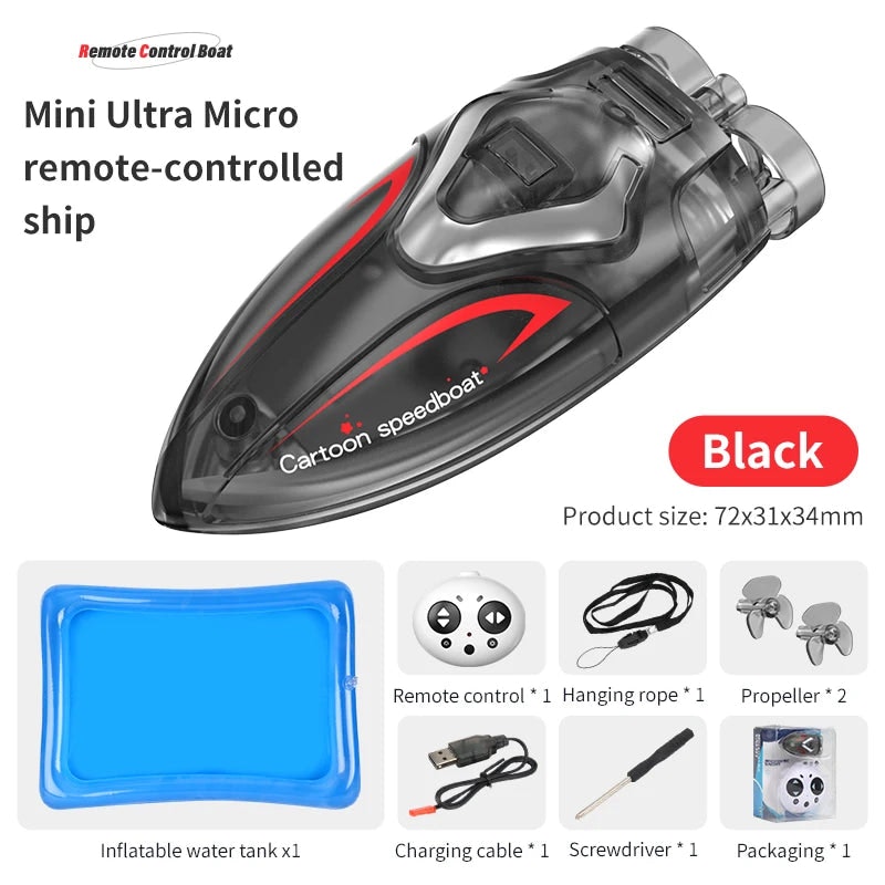 NNEOBA Mini RC Speedboat LED Remote Control Boat for Pool Fun image number null