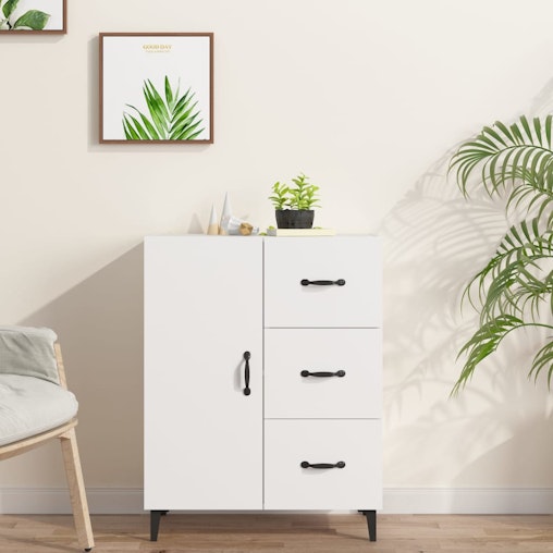 NNEVL Sideboard White 69.5x34x90 cm Engineered Wood NNEVL Sideboard White 69.5x34x90 cm Engineered Wood