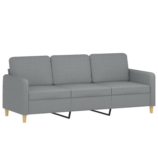 NNEVL 3-Seater Sofa with Throw Pillows Light Grey 180 cm Fabric NNEVL 3-Seater Sofa with Throw Pillows Light Grey 180 cm Fabric