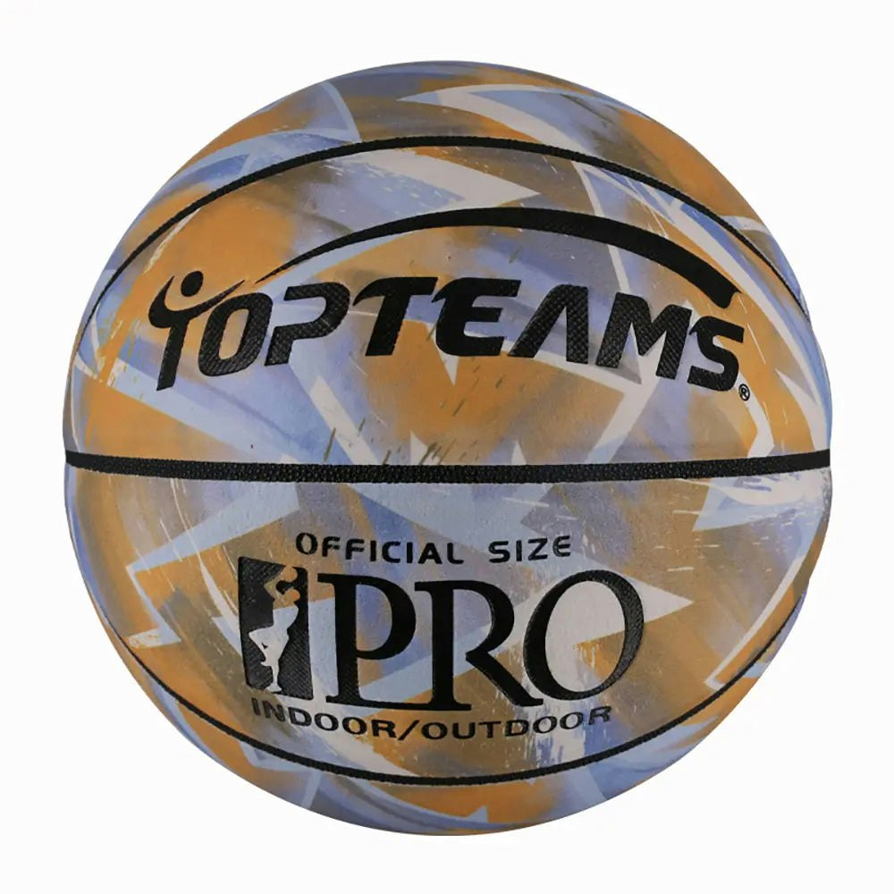 BALLSTRIKE FMSIZE7 Size 7 Suede Basketball Excellent Bounce Game Ball Indoor Outdoor - Blue&Orange