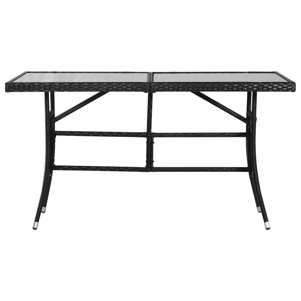 Garden Table Black 140x80x74 cm Poly Rattan 318713
