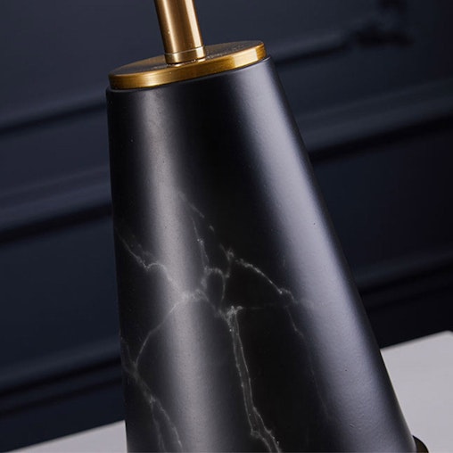 SOGA 4X 68cm Black Marble Bedside Desk Table Lamp Living Room Shade with Cone Shape Base SOGA 4X 68cm Black Marble Bedside Desk Table Lamp Living Room Shade with Cone Shape Base