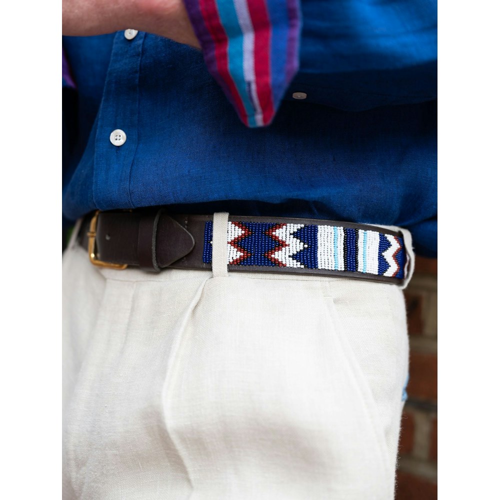 Koy Clothing Kenyan Beaded Belt - Baridi (wide)