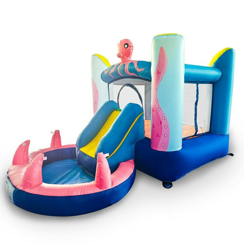 Octopus Small Inflatable Castle Kids Home Amusement Playground w/ Slide climb