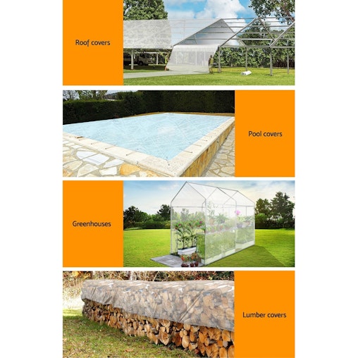 Instahut 3x4m Tarp Camping Tarps Poly Tarpaulin Heavy Duty Cover 135gsm Clear Instahut 3x4m Tarp Camping Tarps Poly Tarpaulin Heavy Duty Cover 135gsm Clear