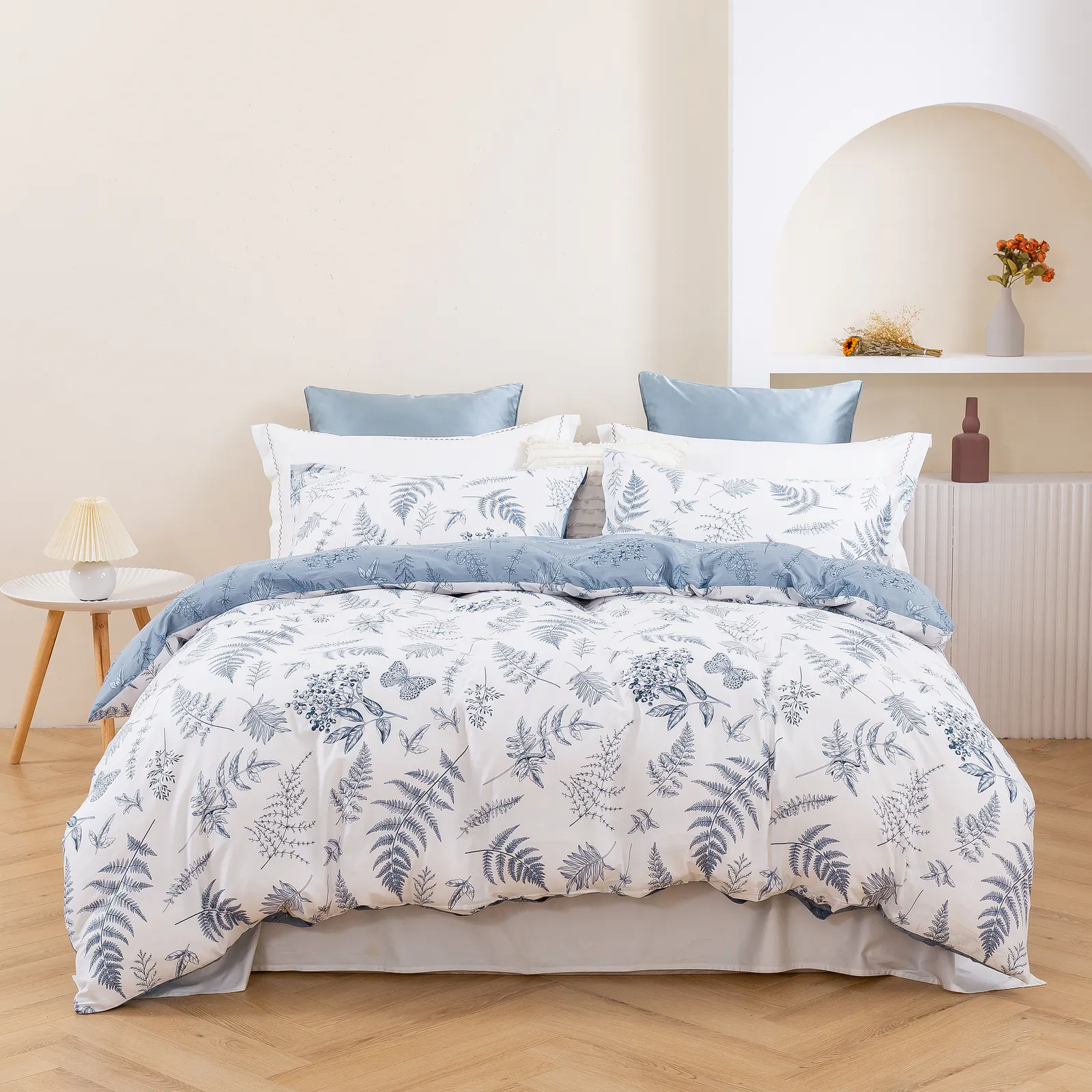 Dreamaker Daphne 100% Cotton Reversible Quilt Cover Set King Single Bed