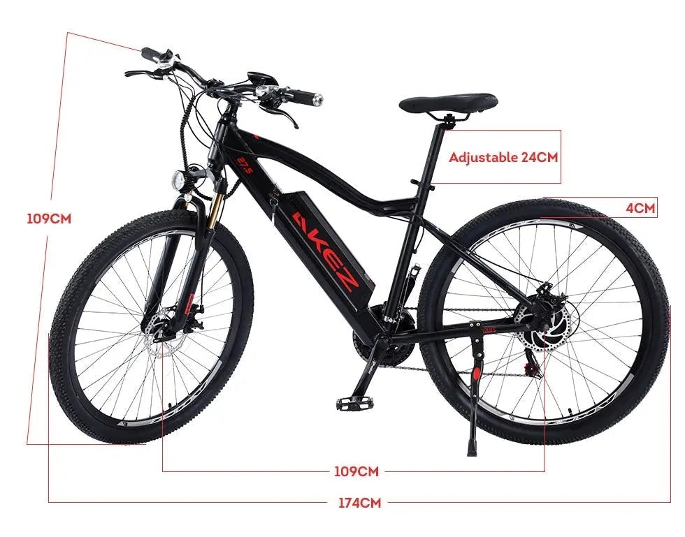 AKEZ 48V Electric Mountain Bike Aluminium Alloy Frame 27.5 Inch Wheel E-Bike