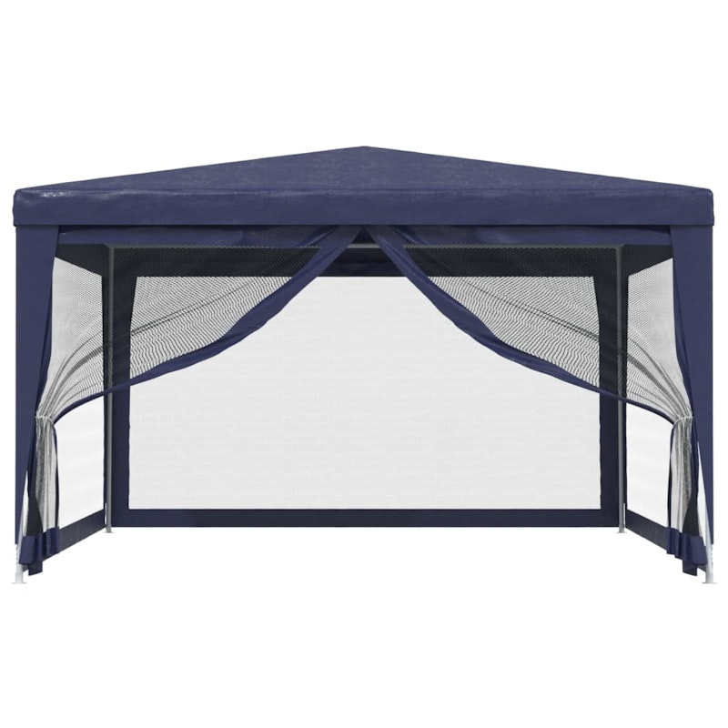NNEVL Party Tent with 4 Mesh Sidewalls Blue 4x4 m HDPE image number null