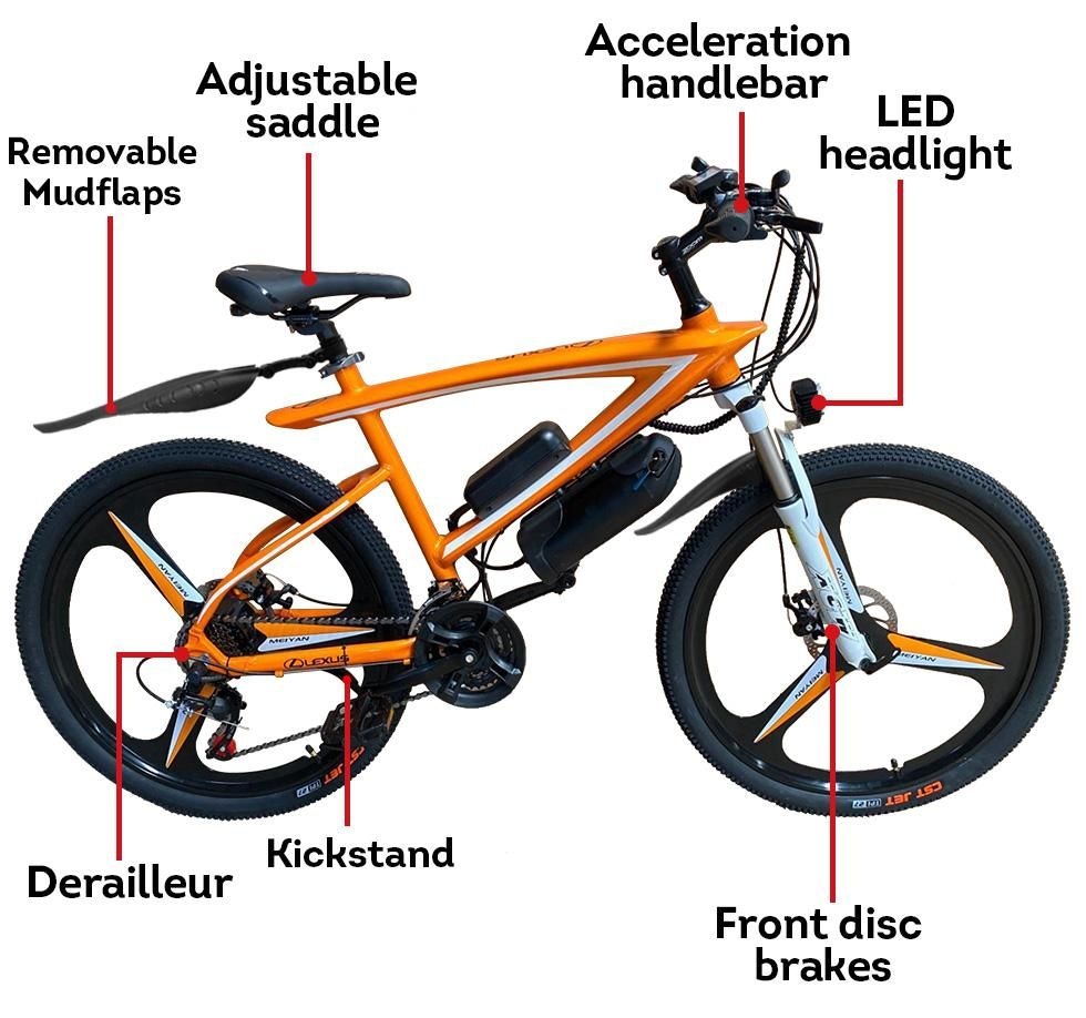 AKEZ 350W 36V Custom Look Branded Logo Electric Bike Mountain Bicycle 26 Inch LS