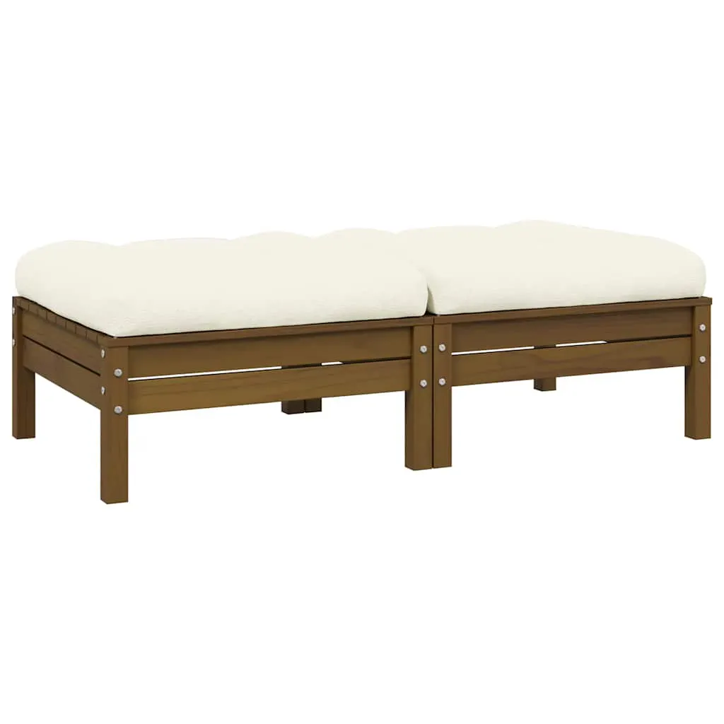 2-Seater Garden Sofa with Cream Cushions Solid Pinewood 806661 2-Seater Garden Sofa with Cream Cushions Solid Pinewood 806661