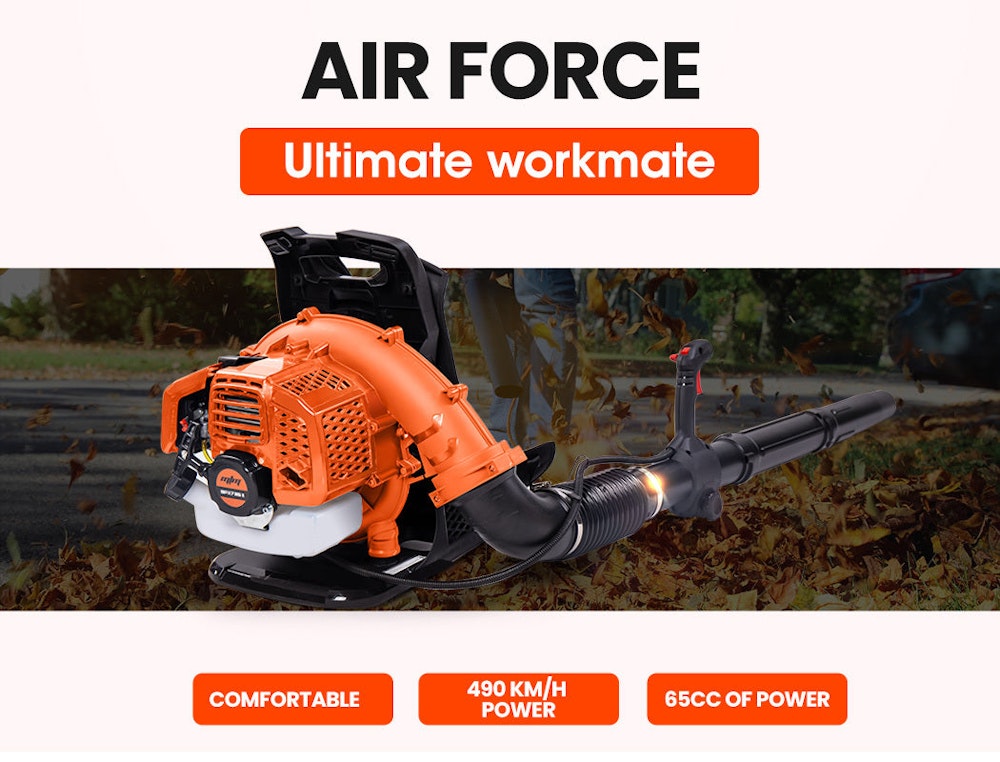 NNEMB 65CC Petrol Backpack Leaf Blower-Commercial 2 Stroke Garden Yard Tool Back image number null