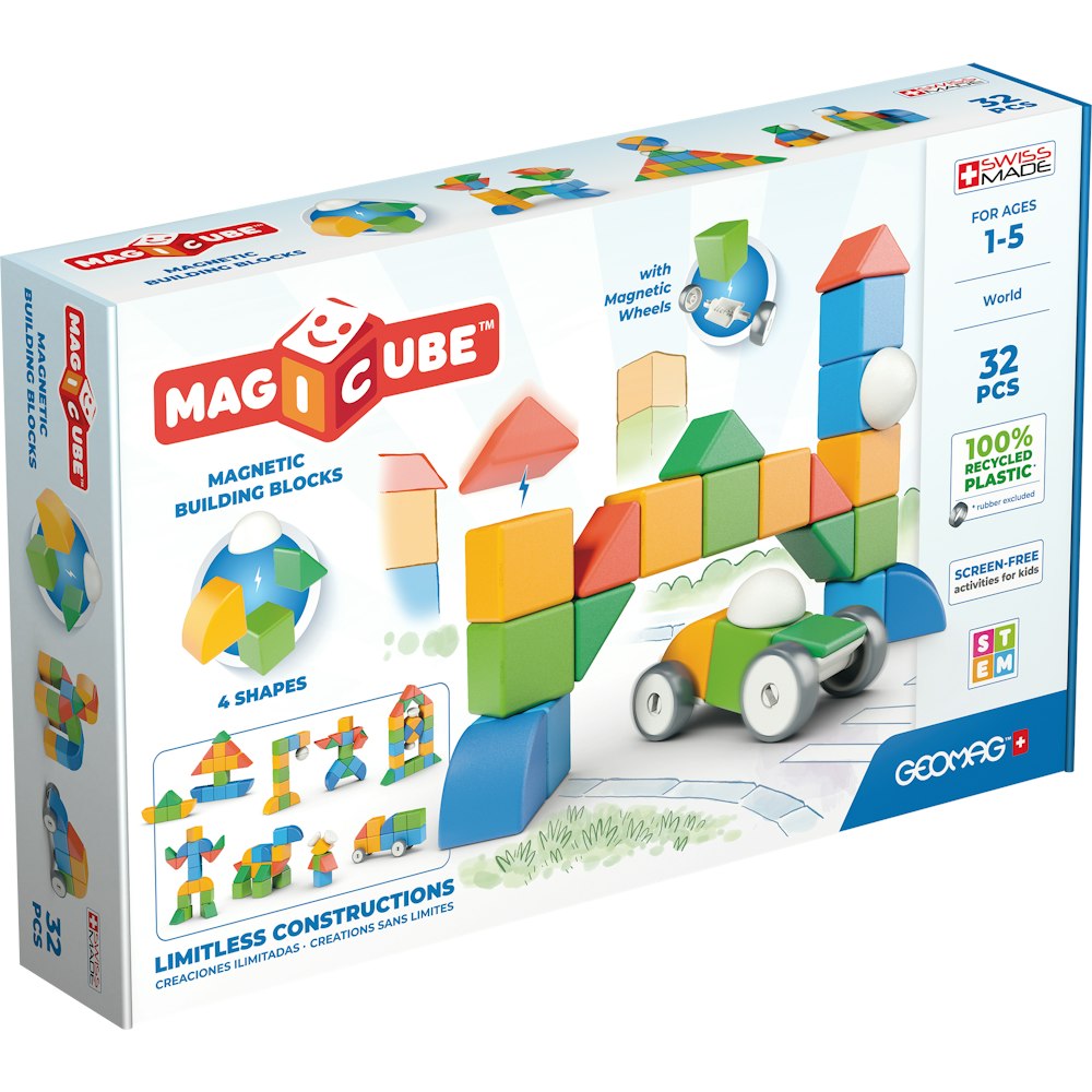 Geomag Magicube Recycled Plastic World Magnetic Shapes
