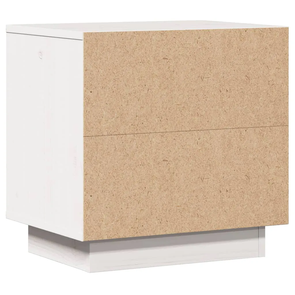 Bedside Cabinet White 40x30x40 cm Solid Wood Pine 813307