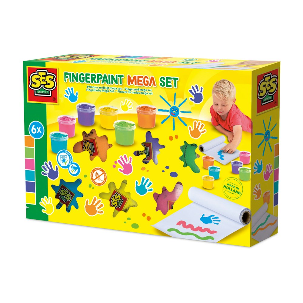 SES Creative Fingerpaint Mega Set 6 Colours X 110 Ml