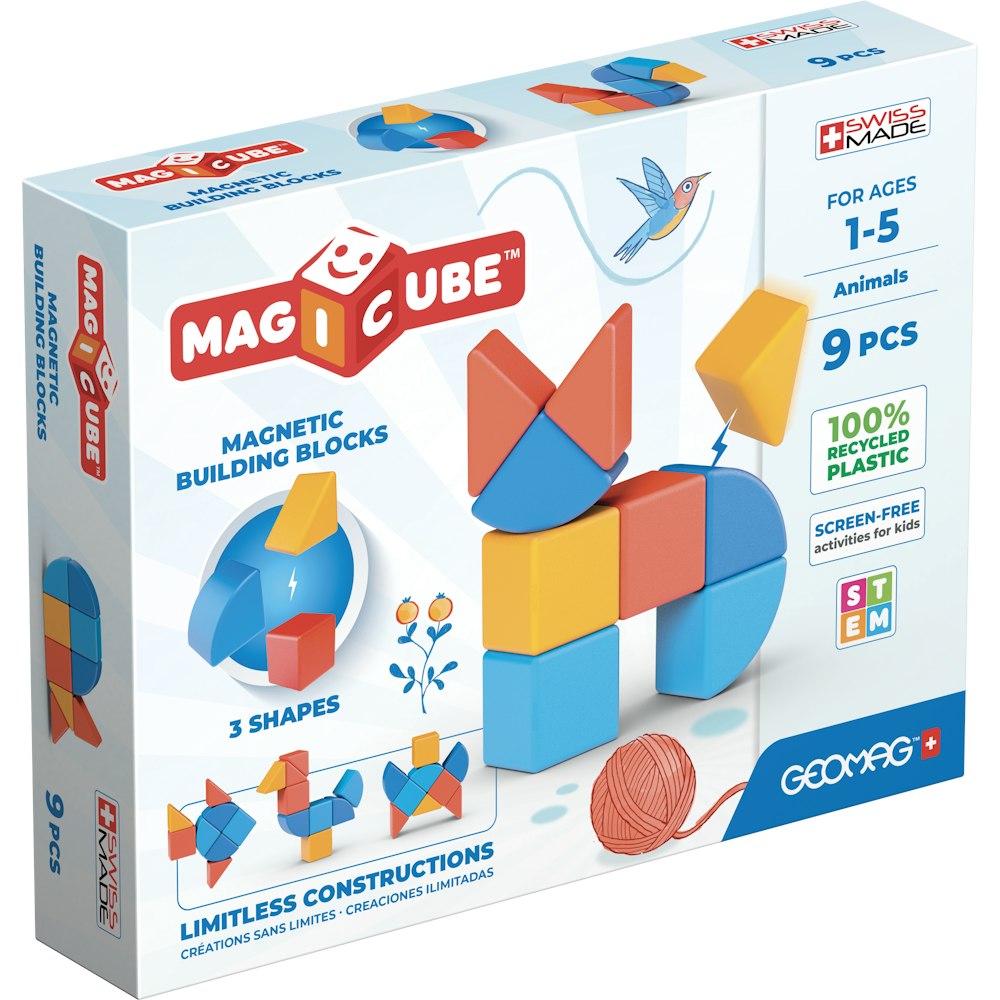 Geomag magicube magnetic shapes animals - 9 pieces