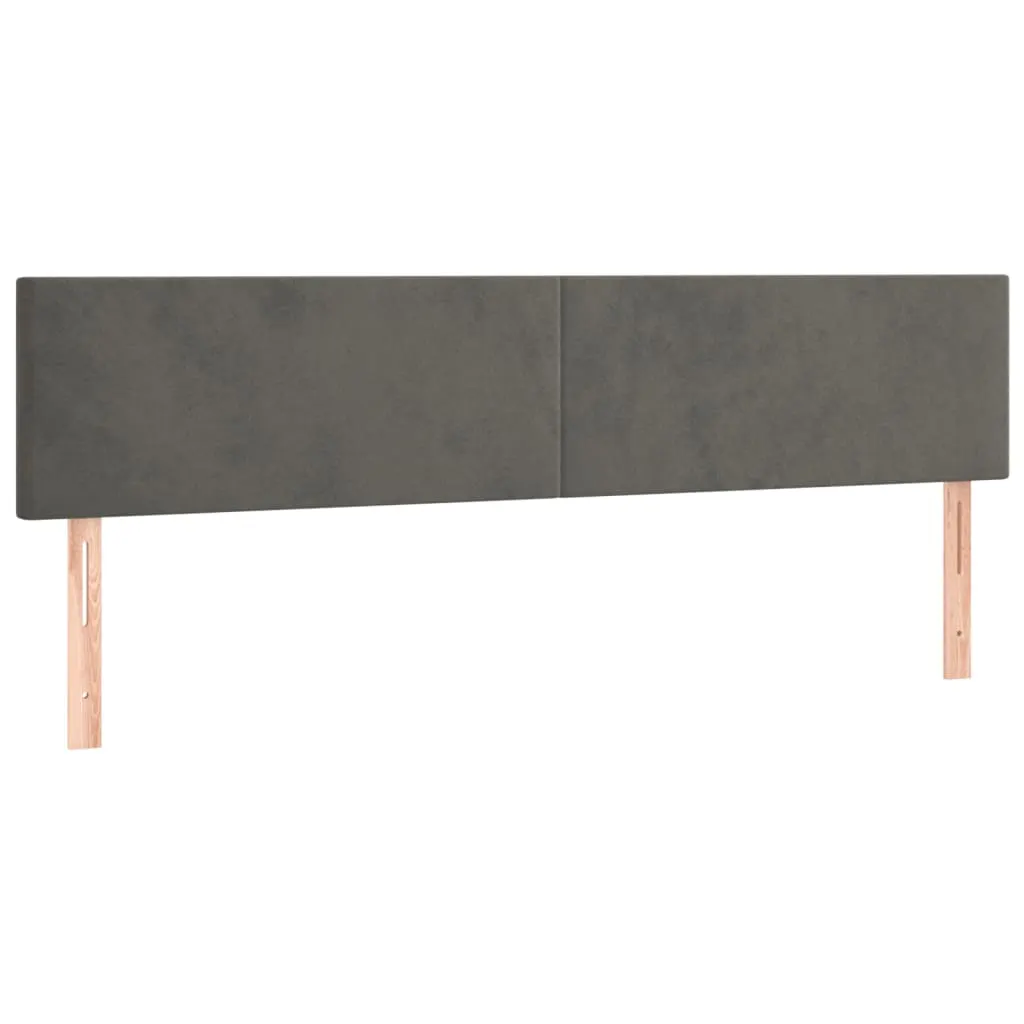 Headboards Dark Grey 200x5x78/88 cm Velvet 345859 Headboards Dark Grey 200x5x78/88 cm Velvet 345859