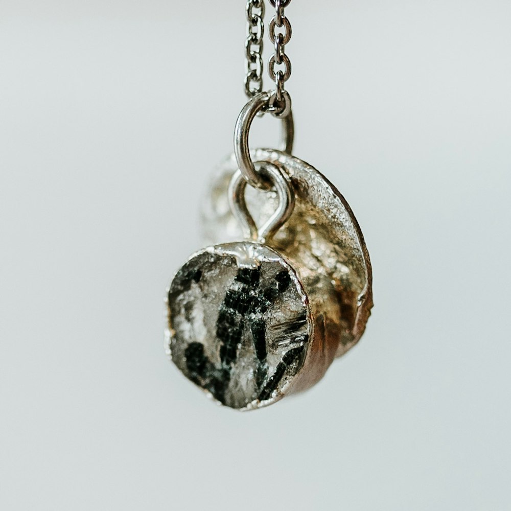Raw Gemstone Jewellery Rutilated Quartz Necklace In Silver