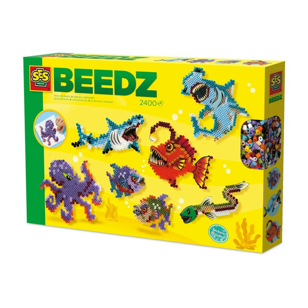 SES Creative Iron On Beads - Scary Sea Creatures