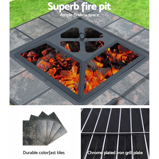 Grillz Fire Pit Outdoor Table BBQ Smoker 4 IN 1 Grillz Fire Pit Outdoor Table BBQ Smoker 4 IN 1
