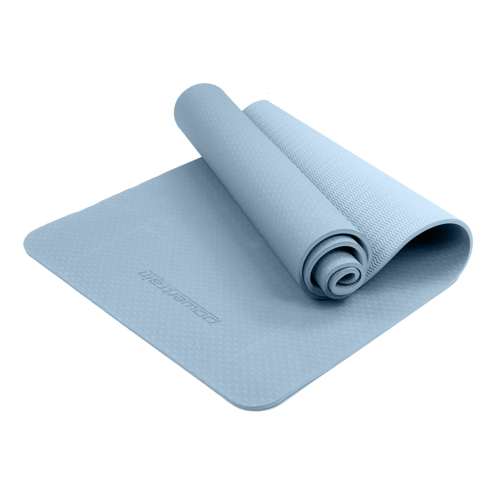 Powertrain TPE Yoga Pilates Exercise Mat 6mm - Sky Blue