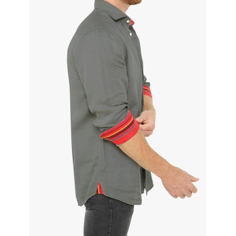 Koy Clothing Safari Khaki Linen - Kenyan Kikoy Detail