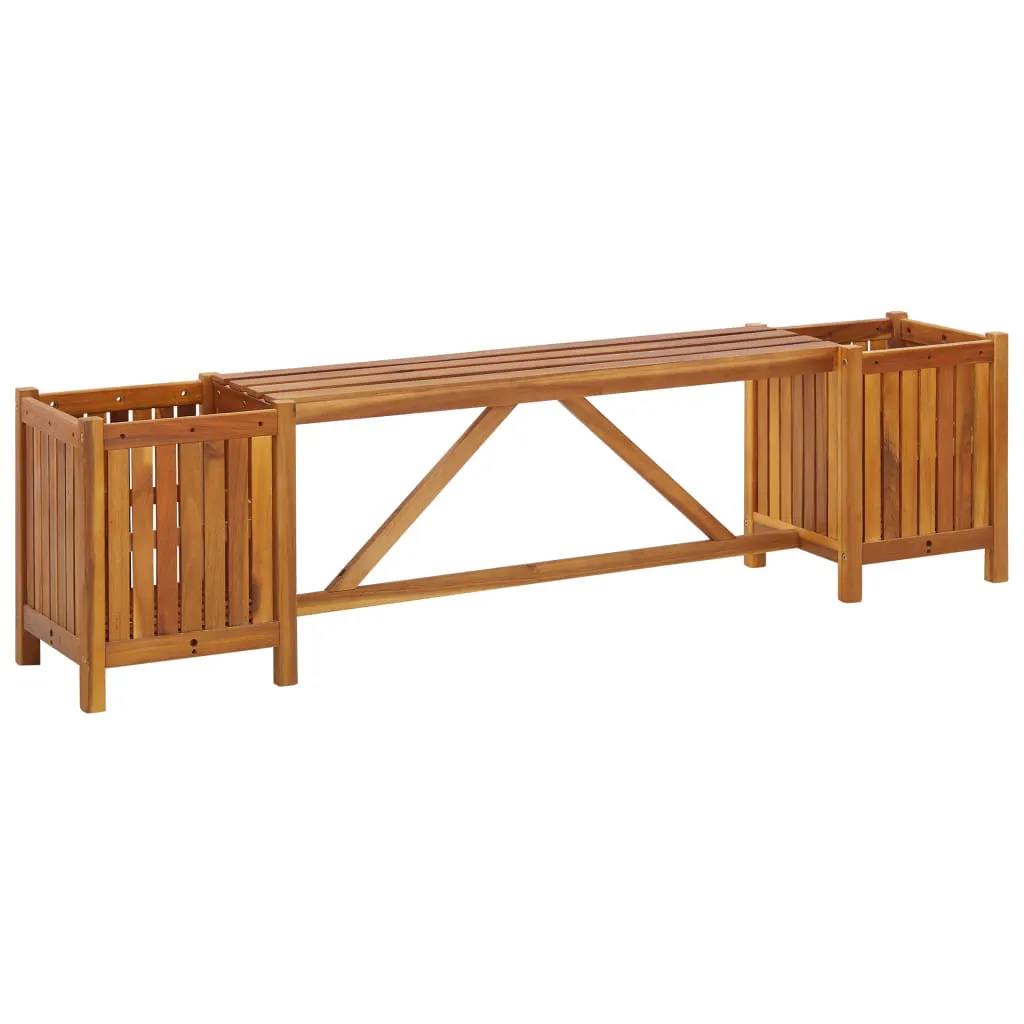 Garden Bench with 2 Planters 150x30x40 cm Solid Acacia Wood 46344 Garden Bench with 2 Planters 150x30x40 cm Solid Acacia Wood 46344