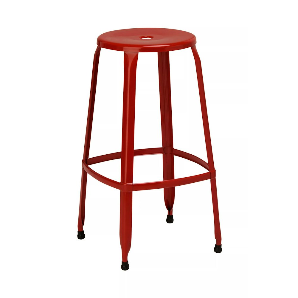 interiors by Premier Red Powder Coated Metal Disc Stool