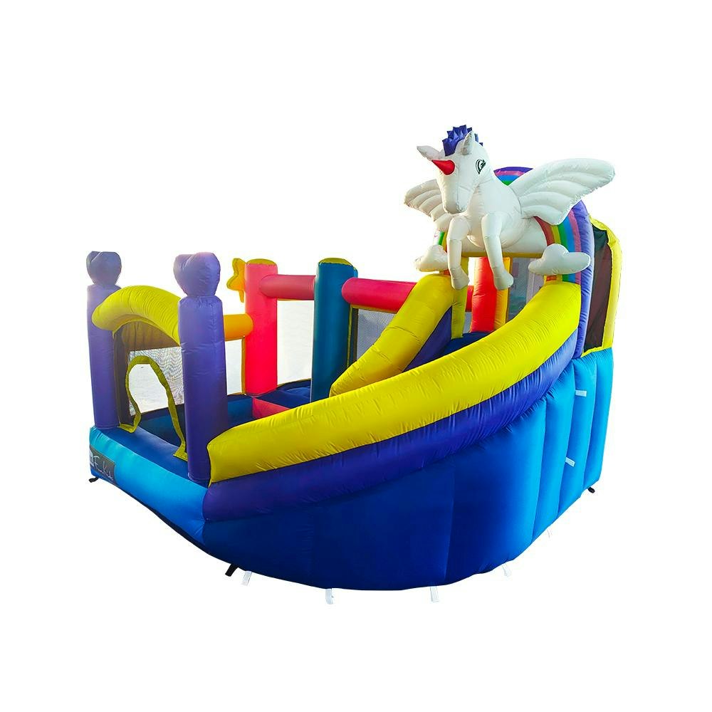 Unicorn Inflatable Jumping Castle Kids Home Amusement Playground w/ Climb Slide
