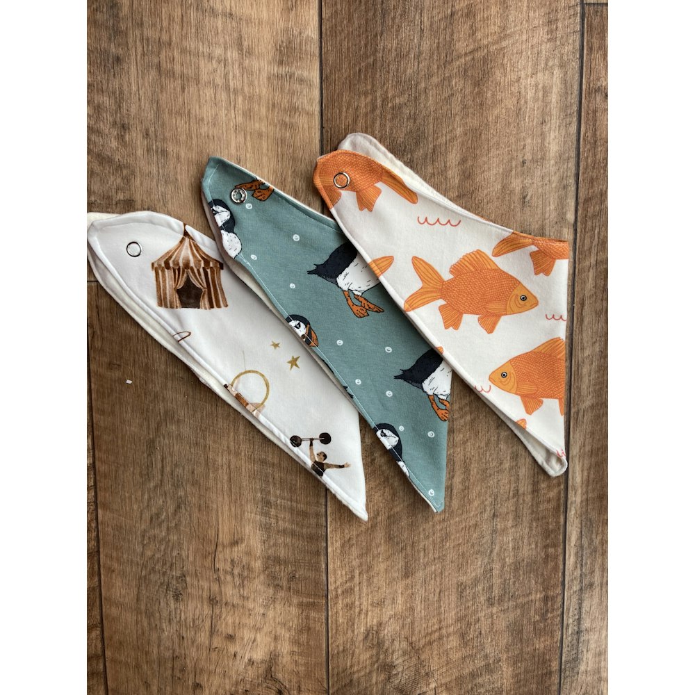 The Baby Man Store Set Of 3 Organic Jersey Dribble Bibs - Animal