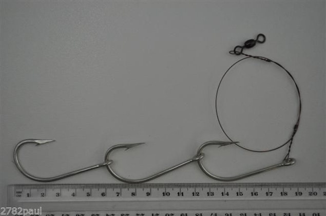 Wilson Heavy Duty Mackerel Fishing Rig 3x8/0 Hook-Setup-105lb Single Strand Wire Wilson Heavy Duty Mackerel Fishing Rig 3x8/0 Hook-Setup-105lb Single Strand Wire