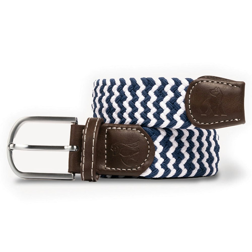 Swole Panda Woven Belt - Navy / White Zigzag