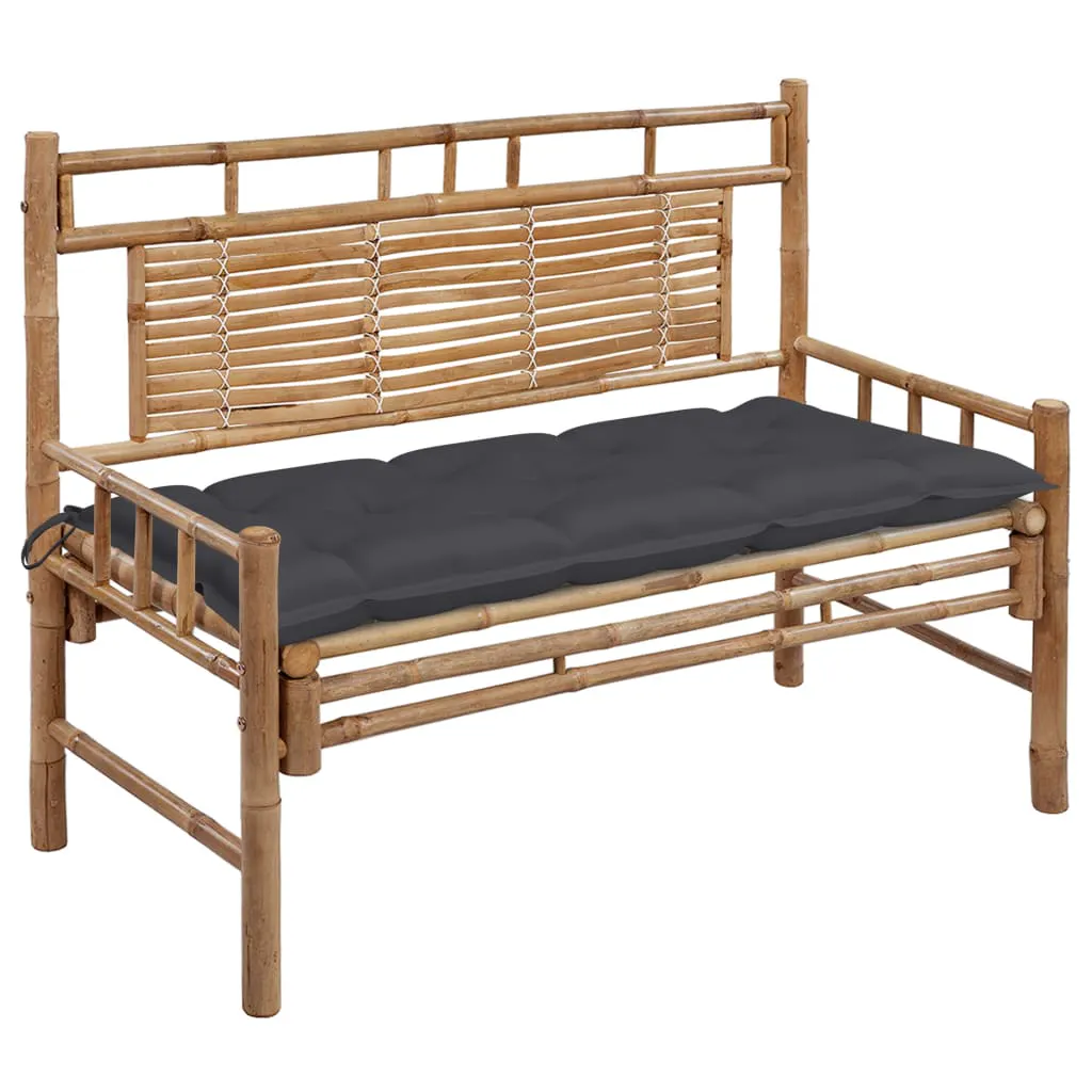 Garden Bench with Cushion 120 cm Bamboo 3063891 Garden Bench with Cushion 120 cm Bamboo 3063891