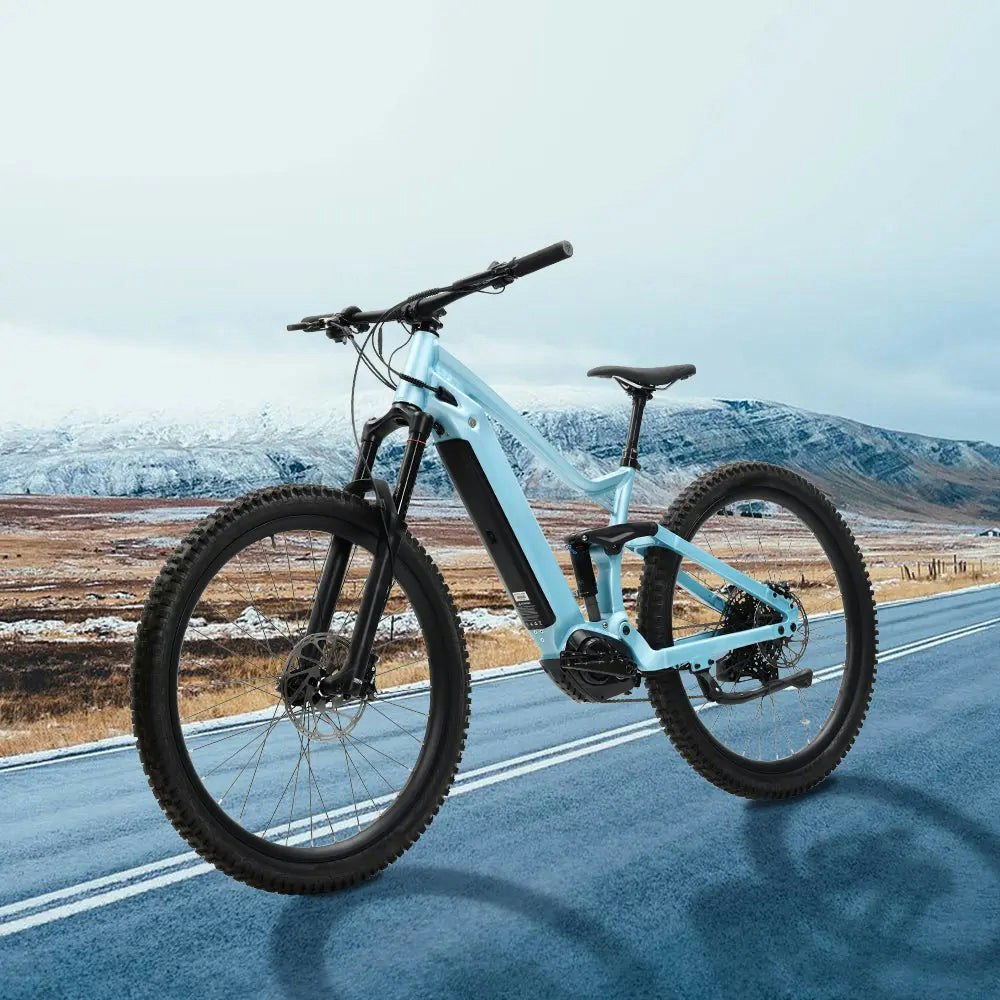 AKEZ PEM-018 500W MID Drive 48V 13Ah Electric Bike 29 Inches Mountain Bike - Light Blue