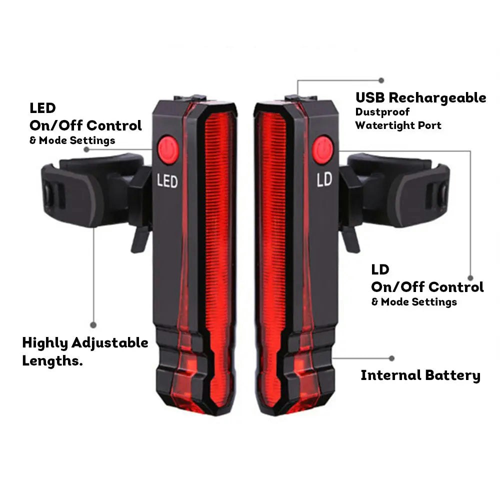 LD-Laser Line Bike Rear Light LED Bicycle Tail Light IPX-5 Waterproof Cycling Safety