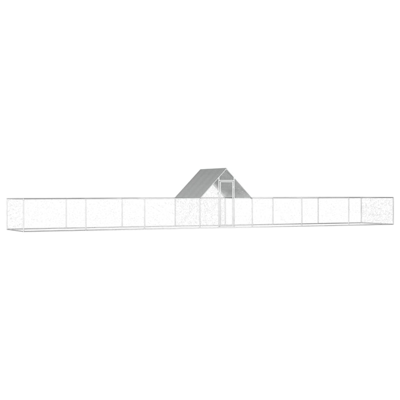 NNEVL Chicken Coop 14x2x2 m Galvanised Steel image number null