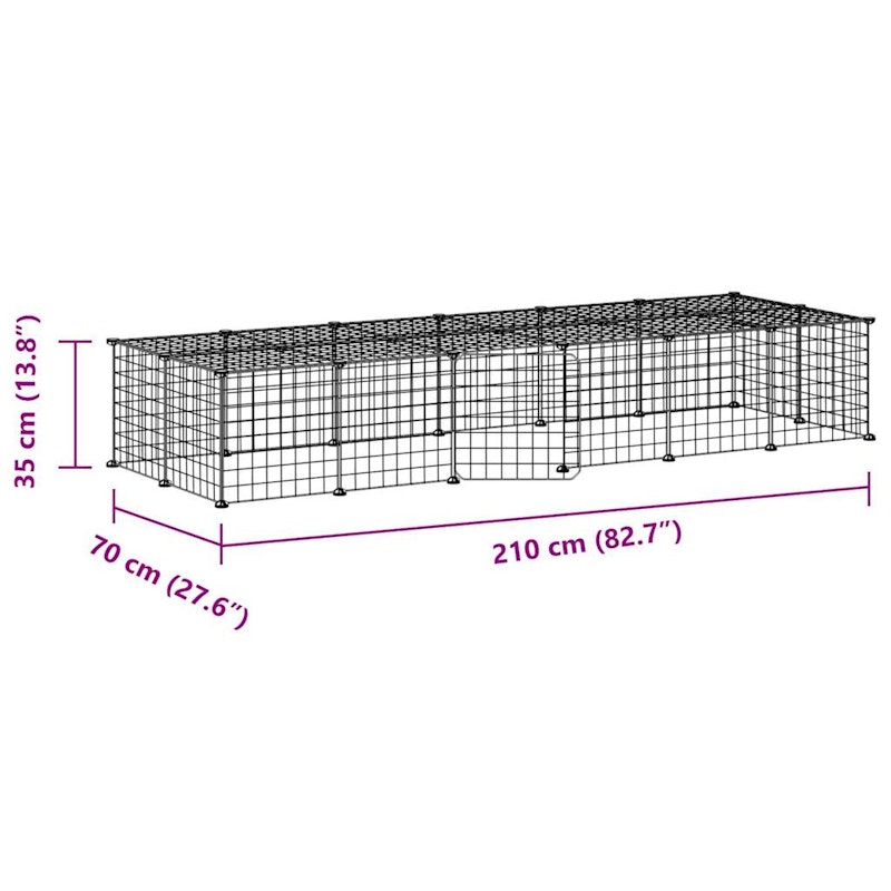 vidaXL 28-Panel Pet Cage with Door Black 35x35 cm Steel image number null