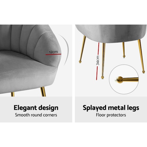 NNEDSZ Artiss Armchair Lounge Chair Armchairs Accent Chairs Grey Velvet Sofa Couch NNEDSZ Artiss Armchair Lounge Chair Armchairs Accent Chairs Grey Velvet Sofa Couch