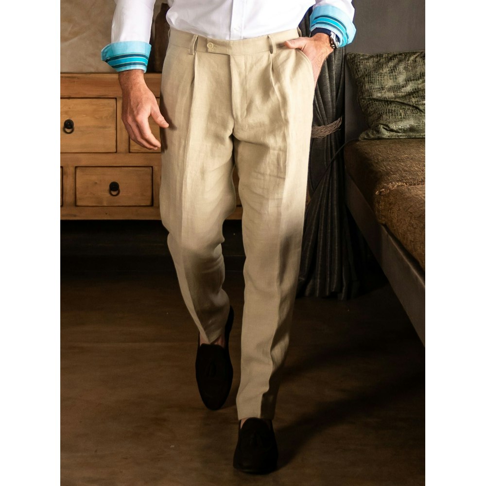 Koy Clothing Beige Linen Suit Trousers