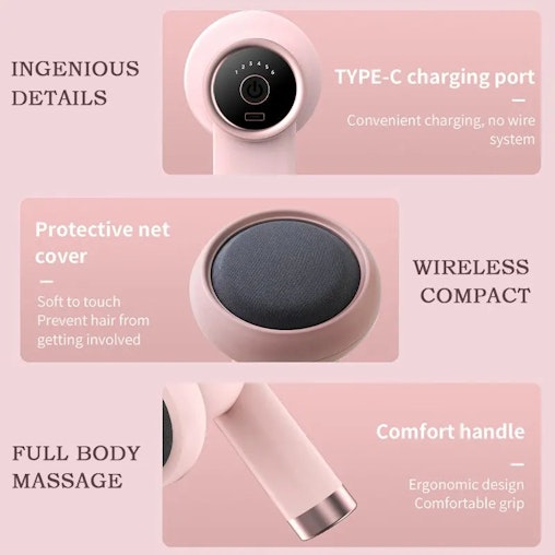 NNEOBA 6-Speed Rechargeable Mini Massage Gun Fat-Reducing, Relaxation Tool Pink NNEOBA 6-Speed Rechargeable Mini Massage Gun Fat-Reducing, Relaxation Tool Pink
