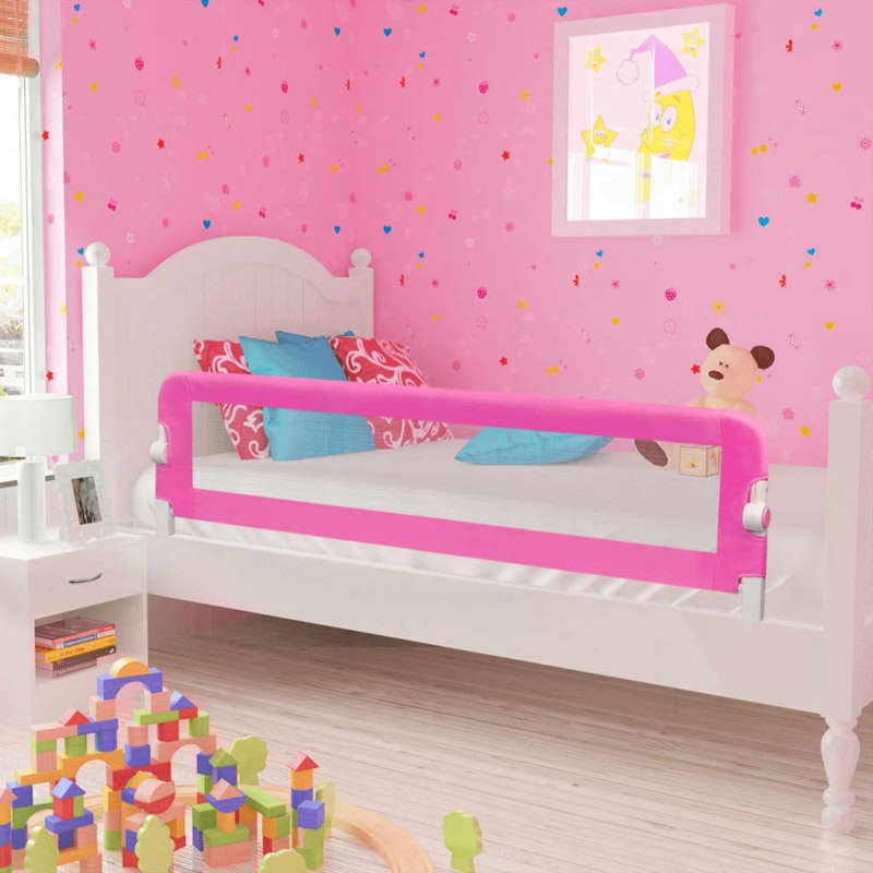 NNEVL Toddler Safety Bed Rail 2 pcs Pink 150x42 cm image number null